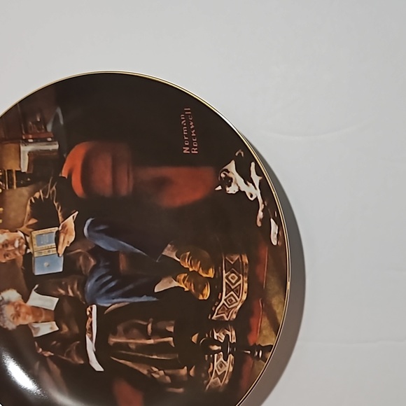Edwin M Knowles China Co. Evening Ease Norman Rockwell Porcelain Plate - Picture 3 of 9